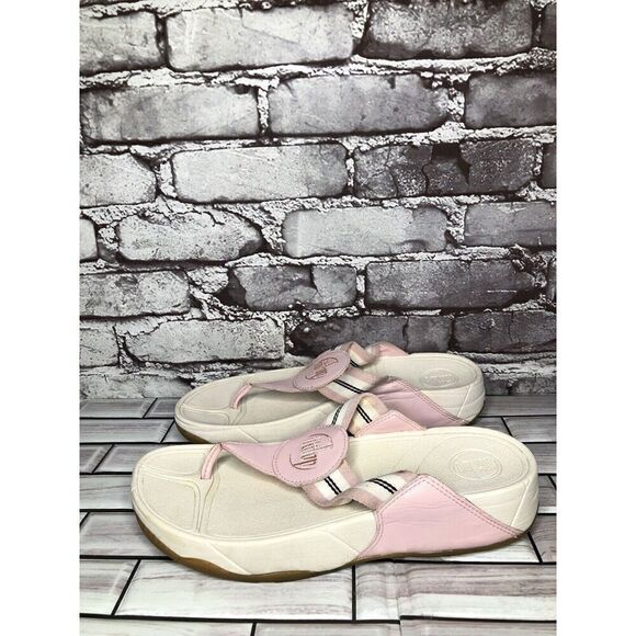 Fitflop 3200 Walkstar Pink Synthetic Thong Wedge Sandals Women’s Sz 9M US/41EU - Picture 12 of 16